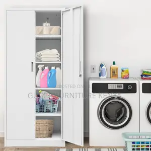 Cabinets:2-Door Steel Cabinet With 5 Adjustable Shelves