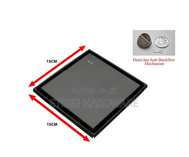 N330B – Floor Drain (Non Return Valve) 15*15cm- Black