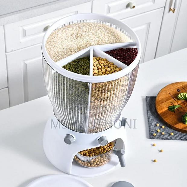 10kgs Round Partitioned Rotation Cereal Dispenser*