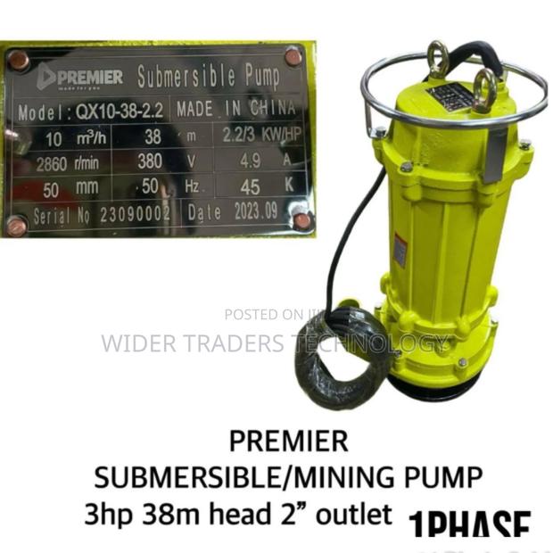 Premier Submersible Pump 3hp 38M Head - main view