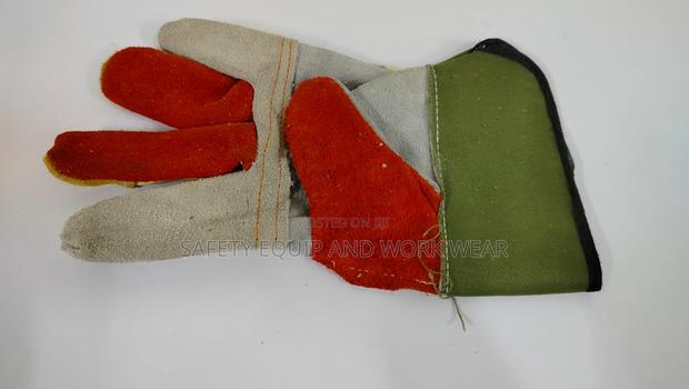 Red Green Short Leather Goves - main view