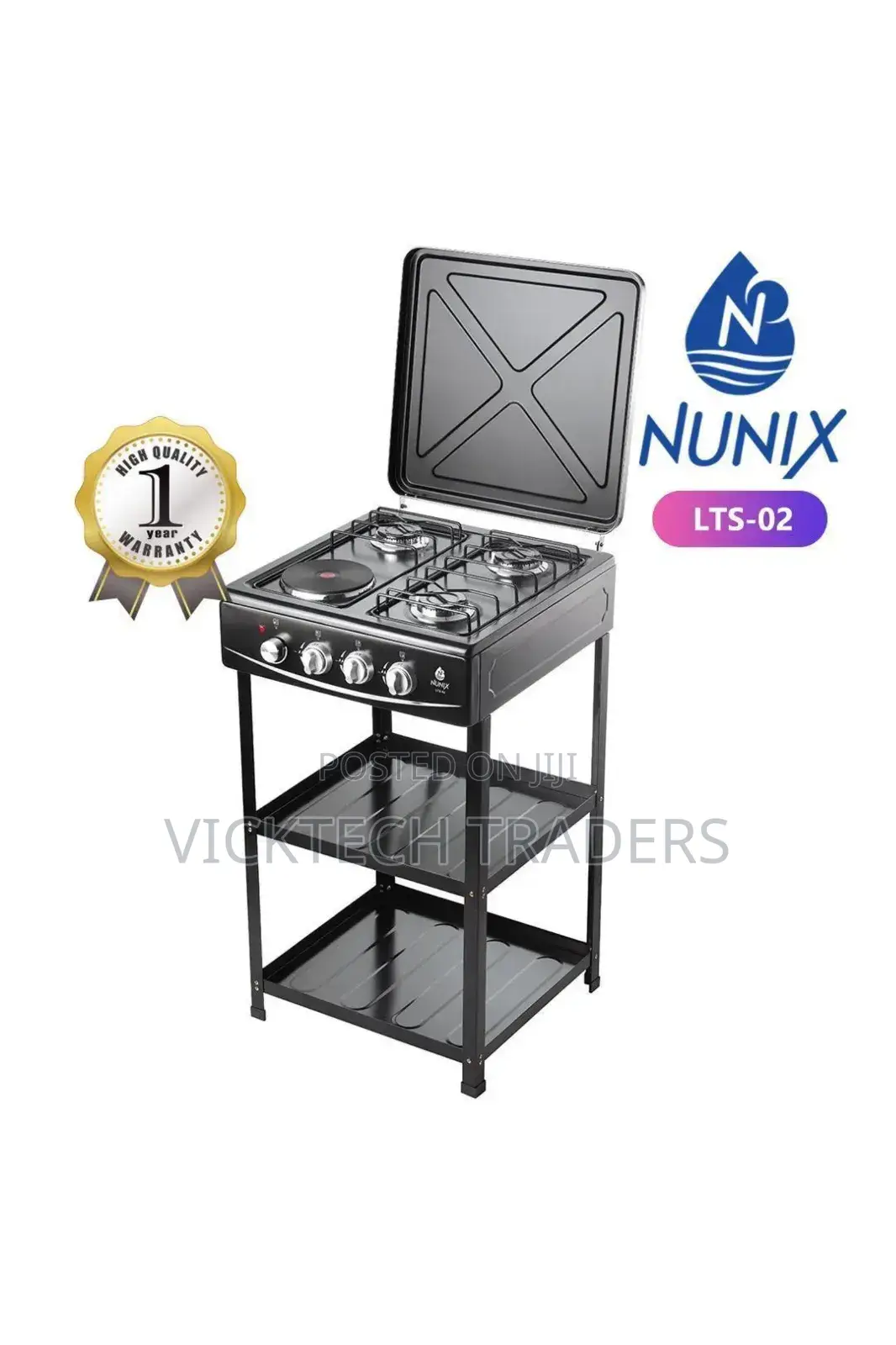 Cooker,Nunix 3gas+1electric Plate With Shelves
