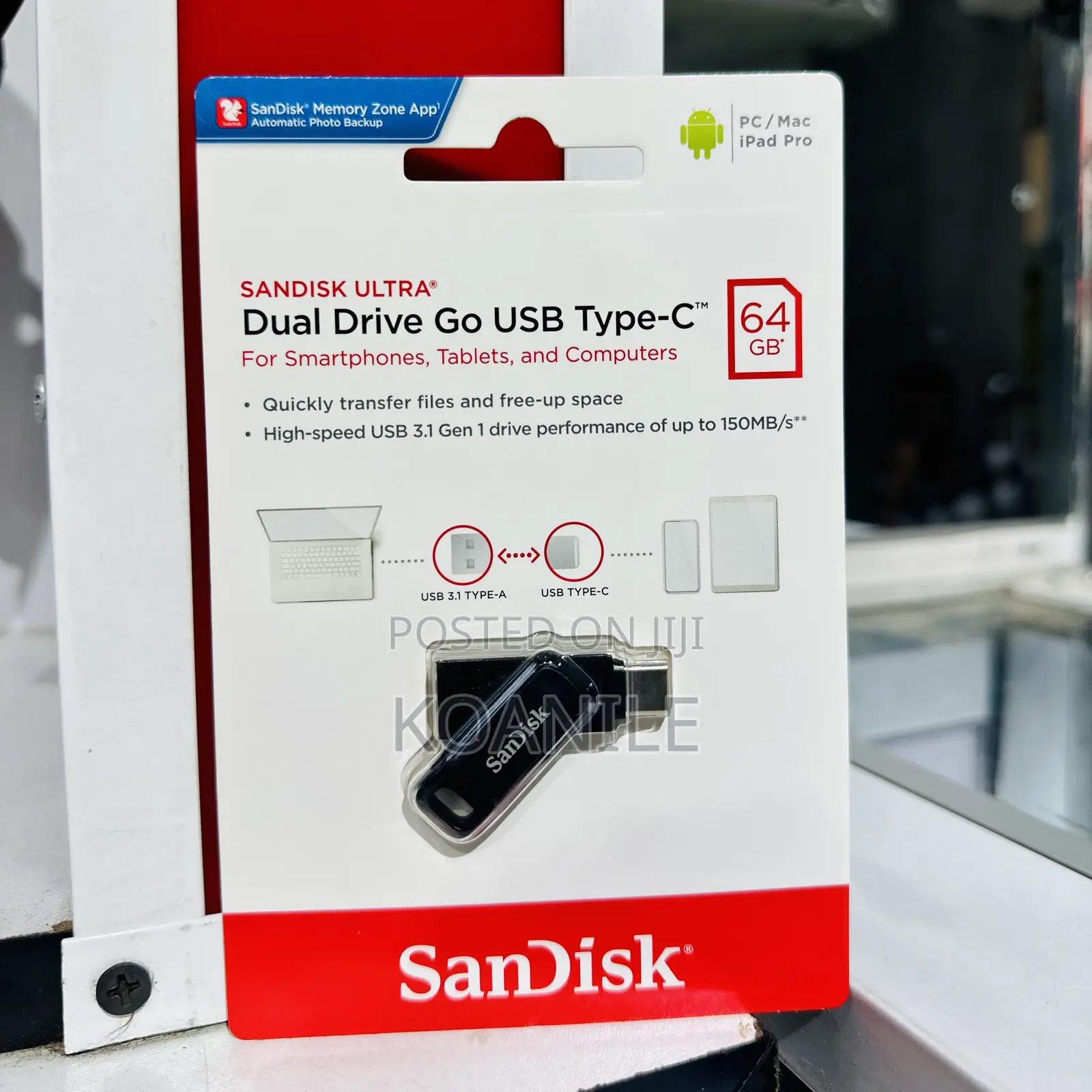 Sandisk 64gb USB Type C Dual Flash Drive