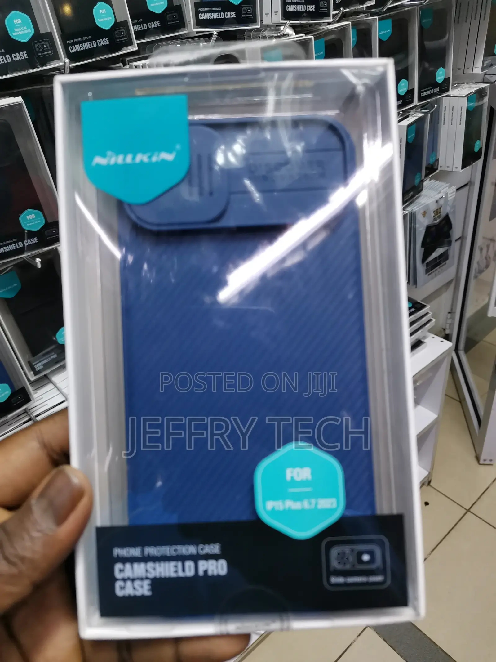 Nillkin for iPhone 15 Plus Case With Camshield -Blue