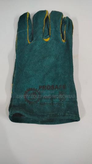 Green Short Leather Gloves - main view