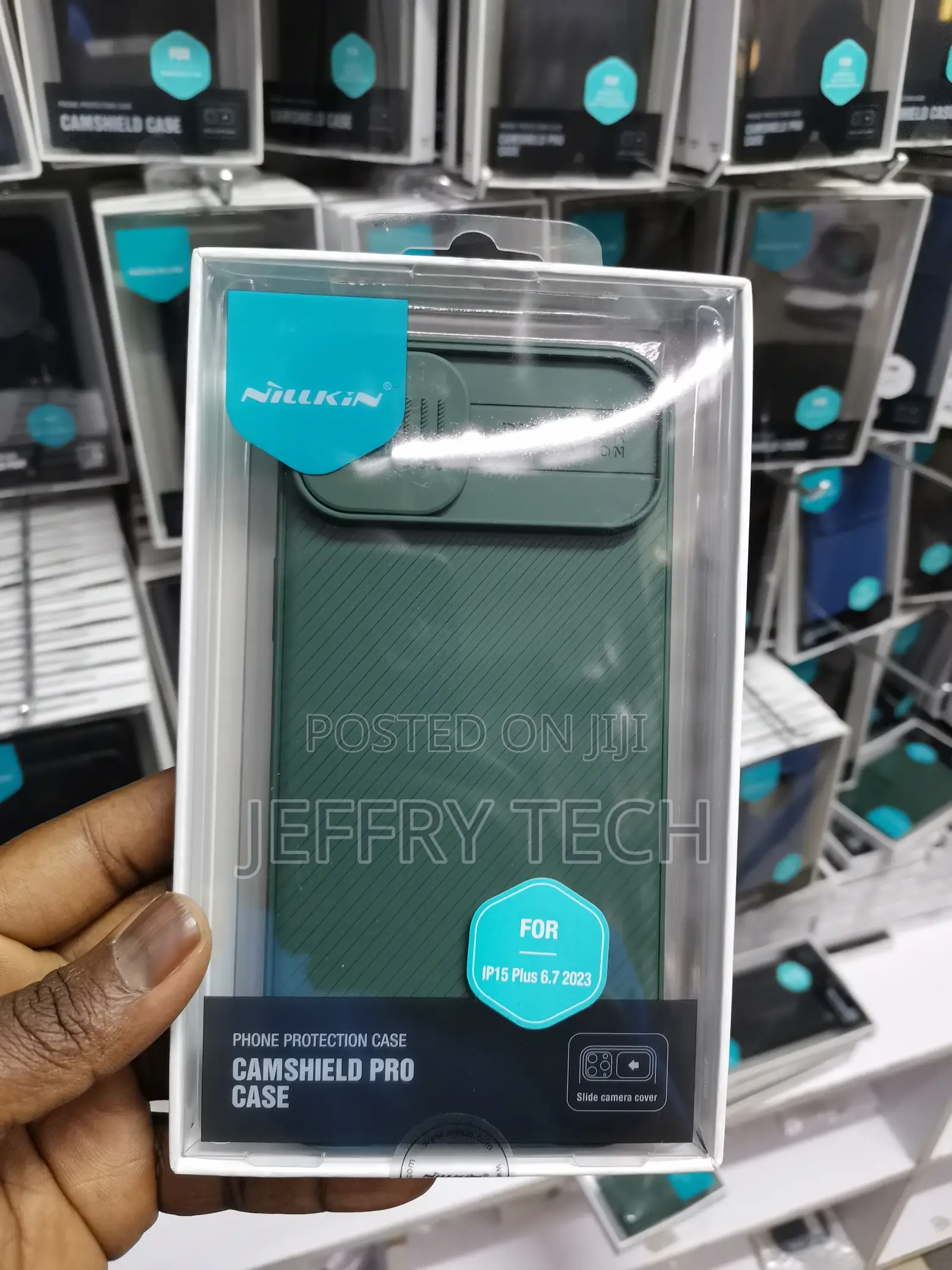 Nillkin for iPhone 15 Plus Case With Camshield -Green