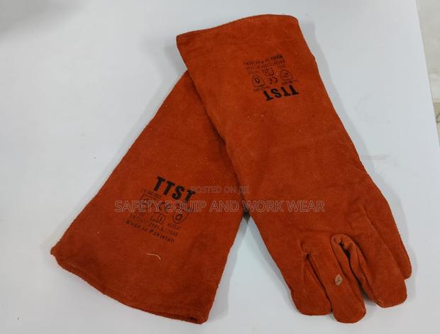 Red Long Leather Gloves