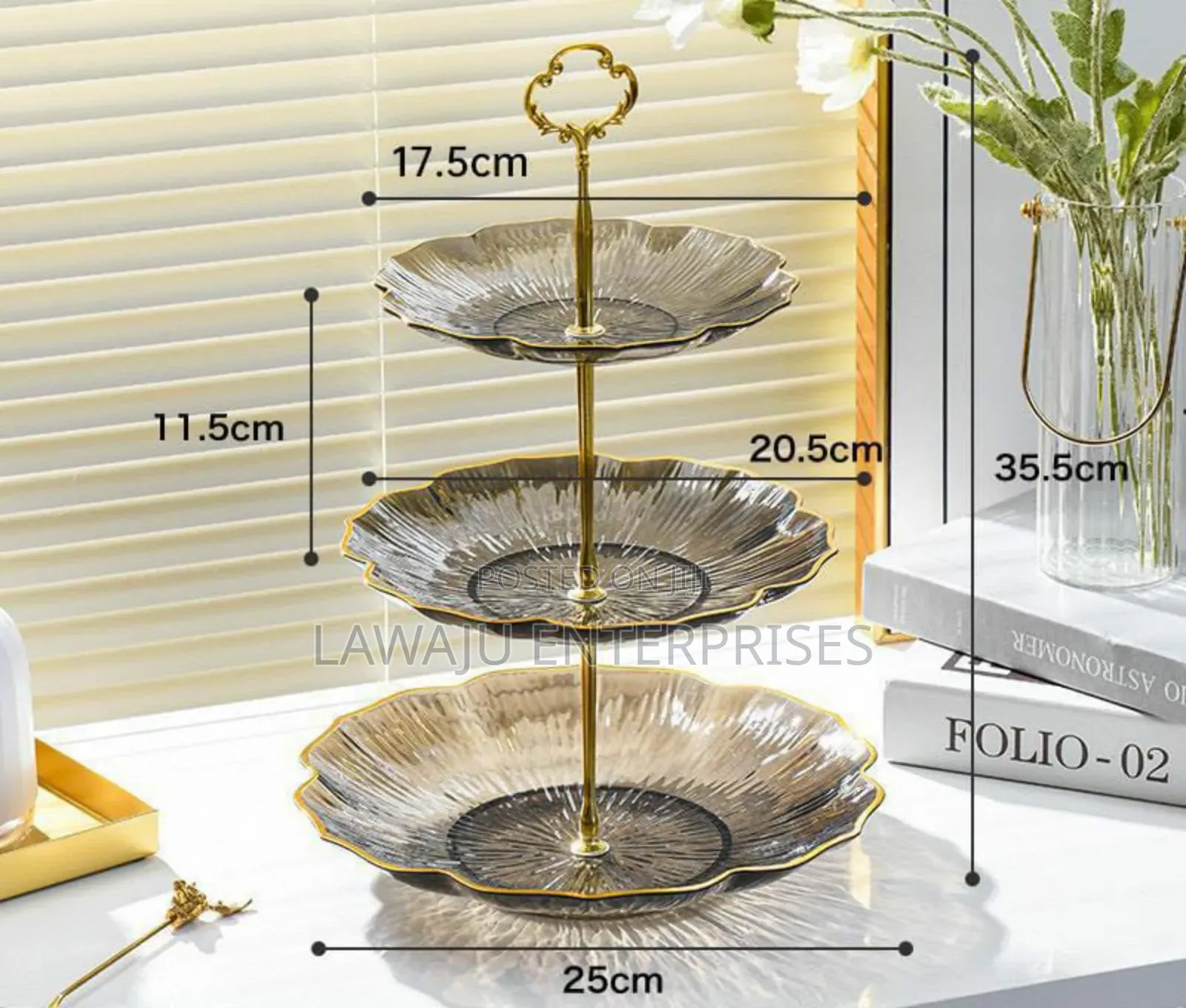 Clear 3 Tier Dessert Stand