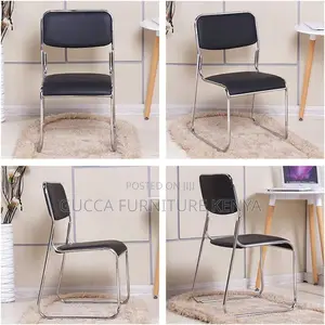 Office Chairs: Chrome Leather Office Guest Chair