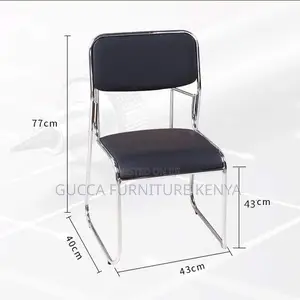 Office Chairs: Chrome Leather Office Guest Chair