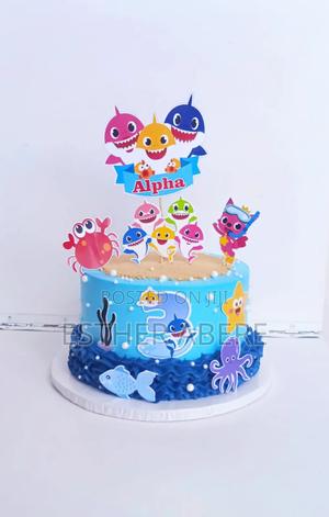 1kg Blueberry Cake. Theme Baby Shark - thumbnail 2