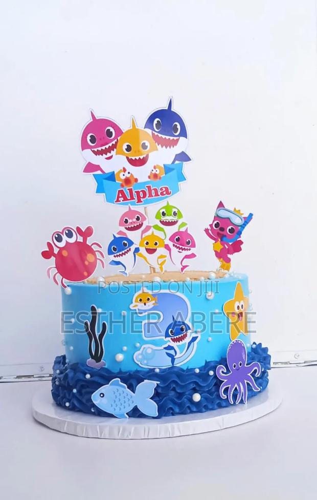 1kg Blueberry Cake. Theme Baby Shark - thumbnail 3