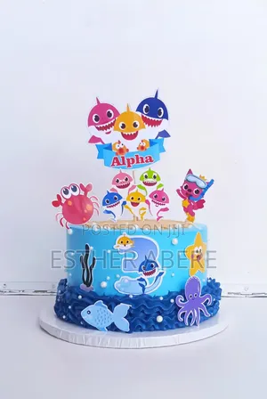 1kg Blueberry Cake. Theme Baby Shark