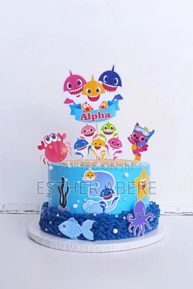 1kg Blueberry Cake. Theme Baby Shark - thumbnail 6