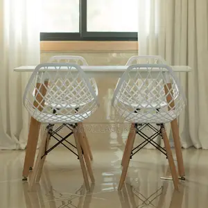 White Eames Dining Chair; Modern Plastic Home Seats
