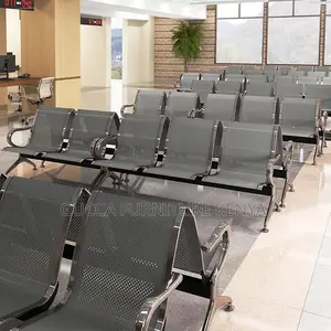 Office Benches:3-Seater Silver Reception Waiting Area Bench