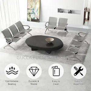 Office Benches:3-Seater Silver Reception Waiting Area Bench