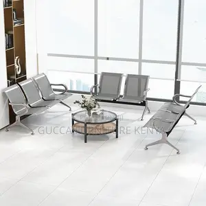 Office Benches:3-Seater Silver Reception Waiting Area Bench