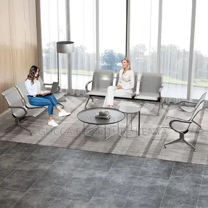 Office Benches:3-Seater Silver Reception Waiting Area Bench