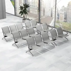 Office Benches:3-Seater Silver Reception Waiting Area Bench
