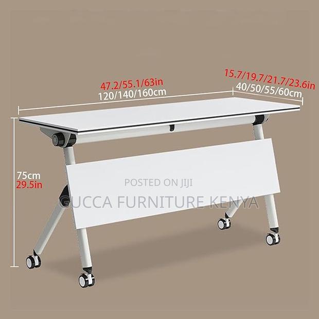 Office Tables:120cm Movable Foldable Computer Office Table - thumbnail 2