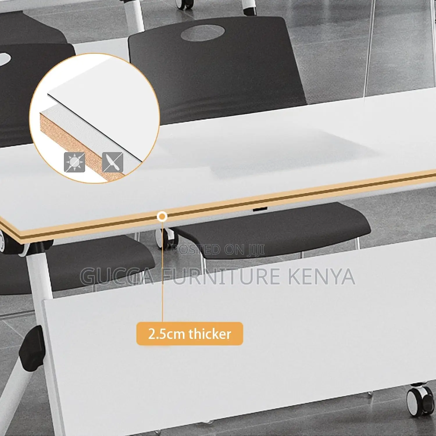 Office Tables:120cm Movable Foldable Computer Office Table