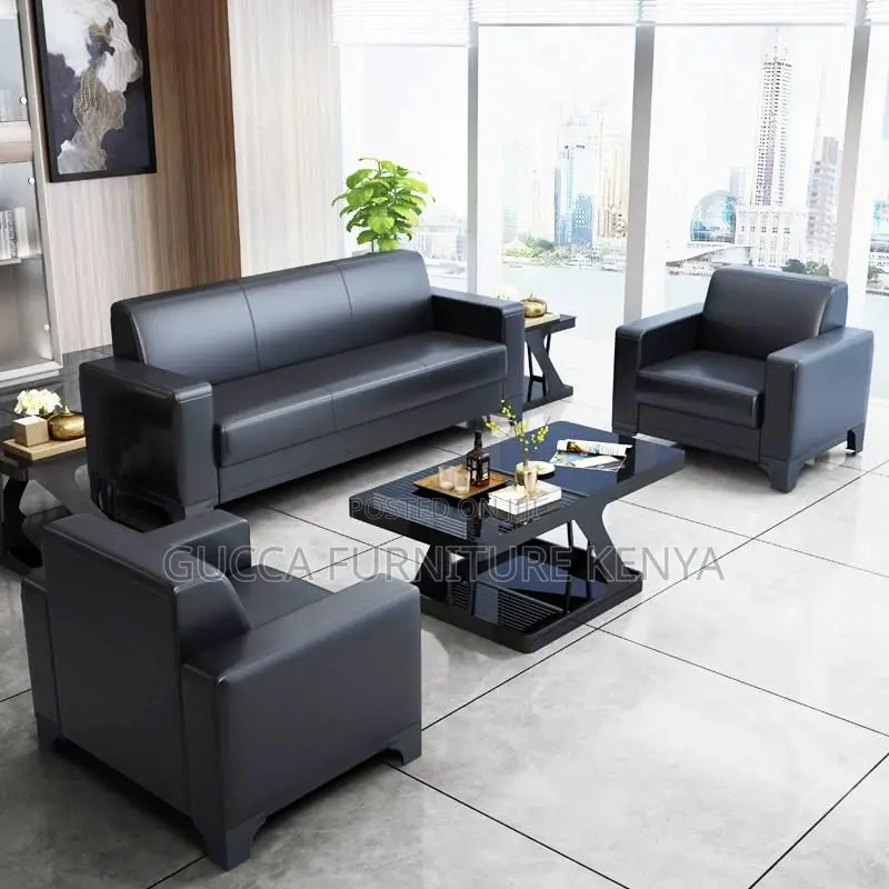 Sofas:5-Seater PU Leather Executive Office Sofa Set