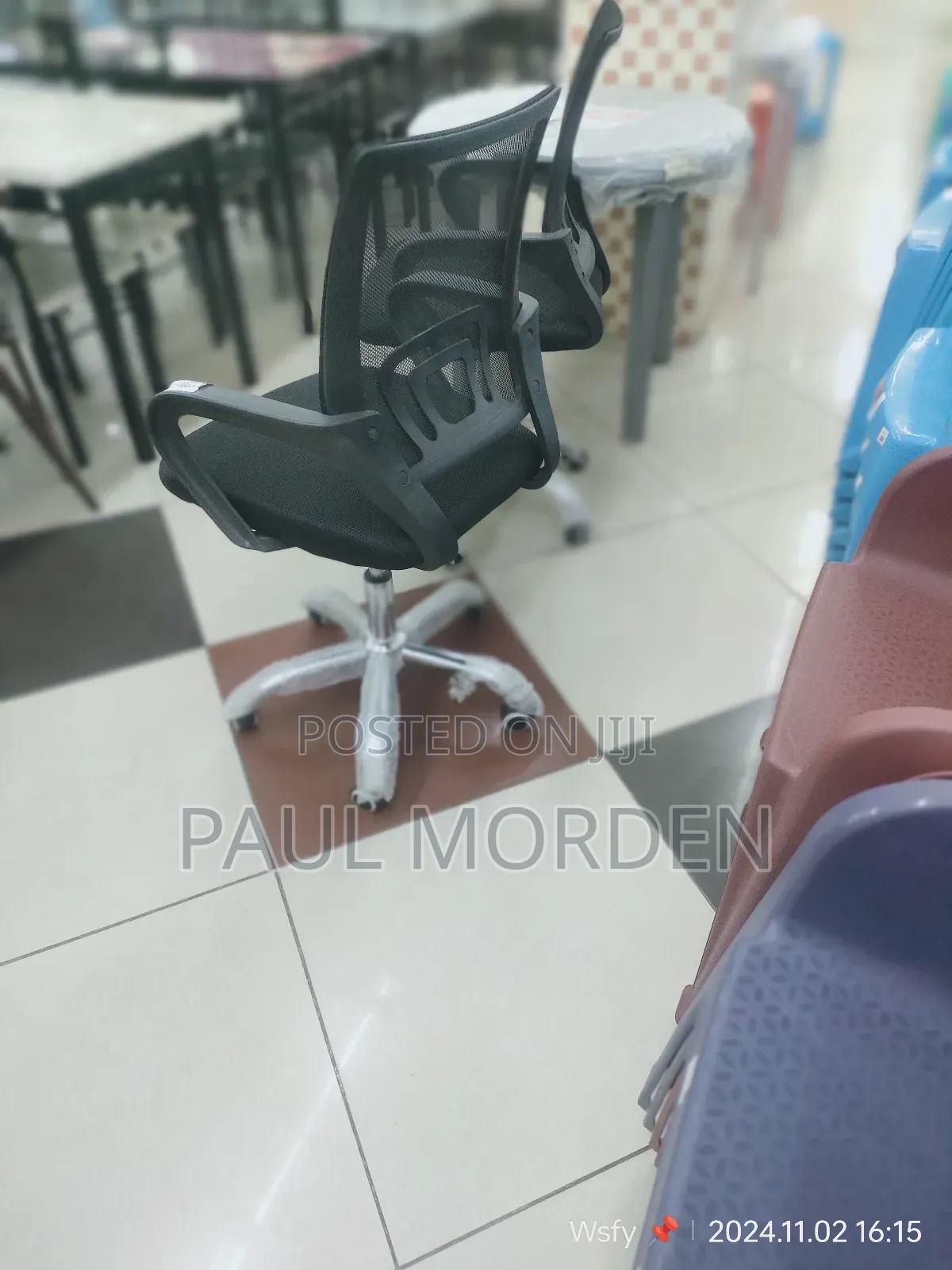 Secretary Black Mesh Office Chair