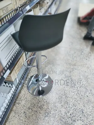 Swivel Padded Adjustable Height Black Barstool