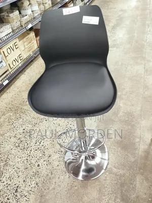 Swivel Padded Adjustable Height Black Barstool