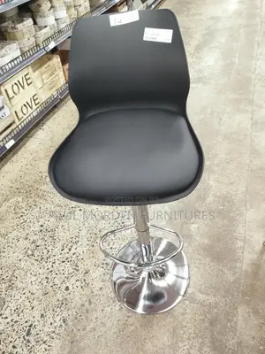 Swivel Padded Adjustable Height Black Barstool
