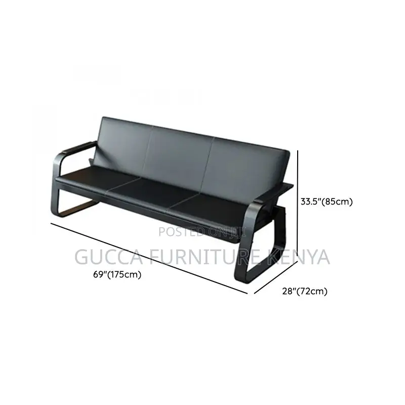 Office Chairs: Kinsuite Leather 5-Seat Reception Office Sofa