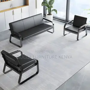 Office Chairs: Kinsuite Leather 5-Seat Reception Office Sofa