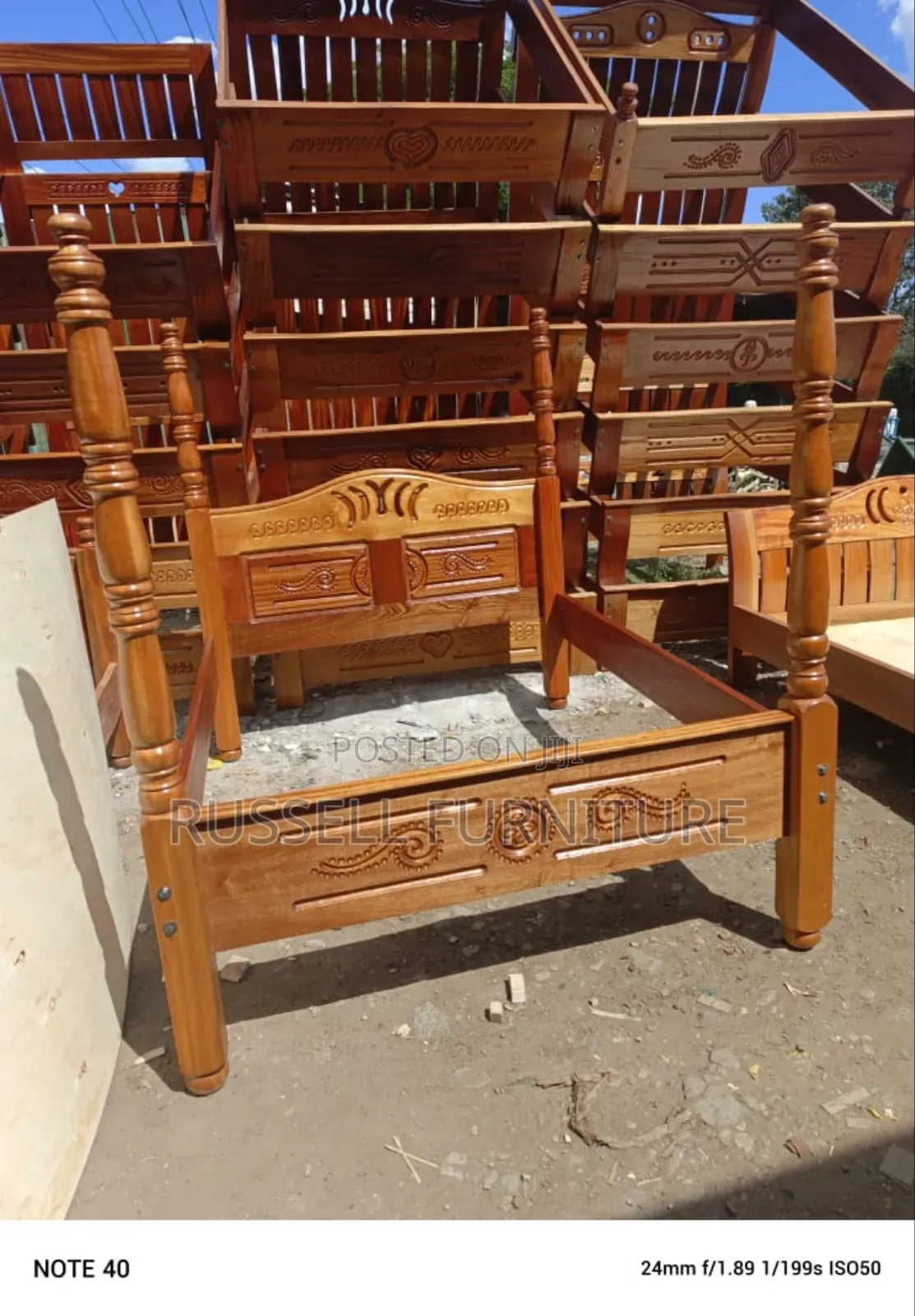 Clean Mahogany Bed