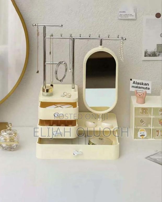 Jewelry Display / Organizer Storage Box With Mirror - main view