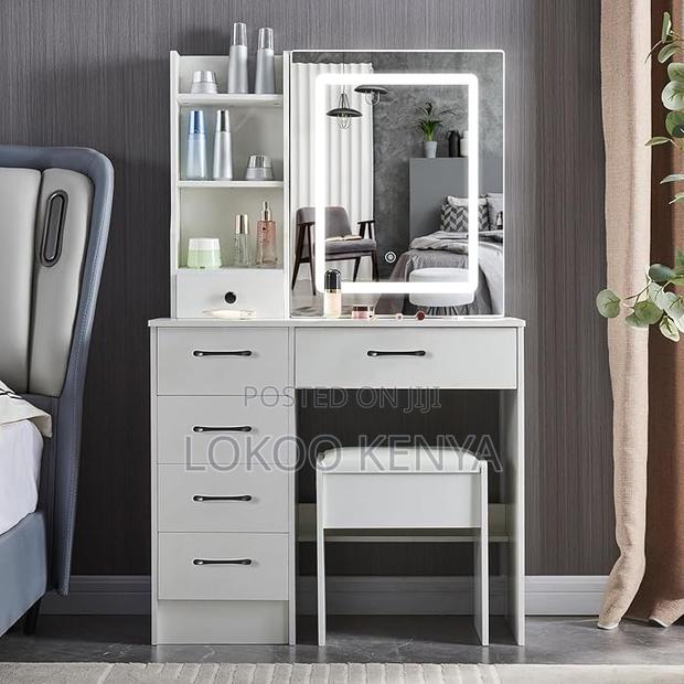 Dressers: Vanity Make Up Dressing Table With Cushioned Stool - thumbnail 5