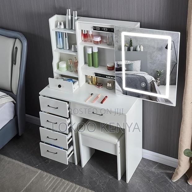 Dressers: Vanity Make Up Dressing Table With Cushioned Stool - thumbnail 8