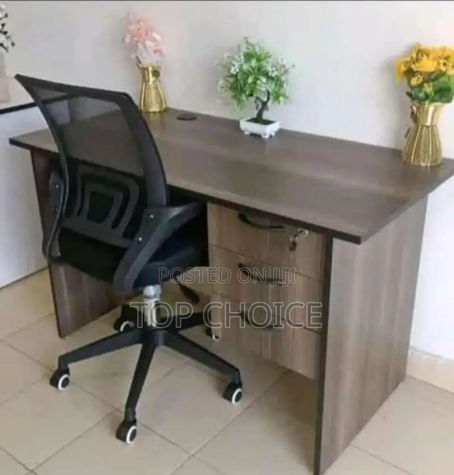 American Walnut Table and Office Chair