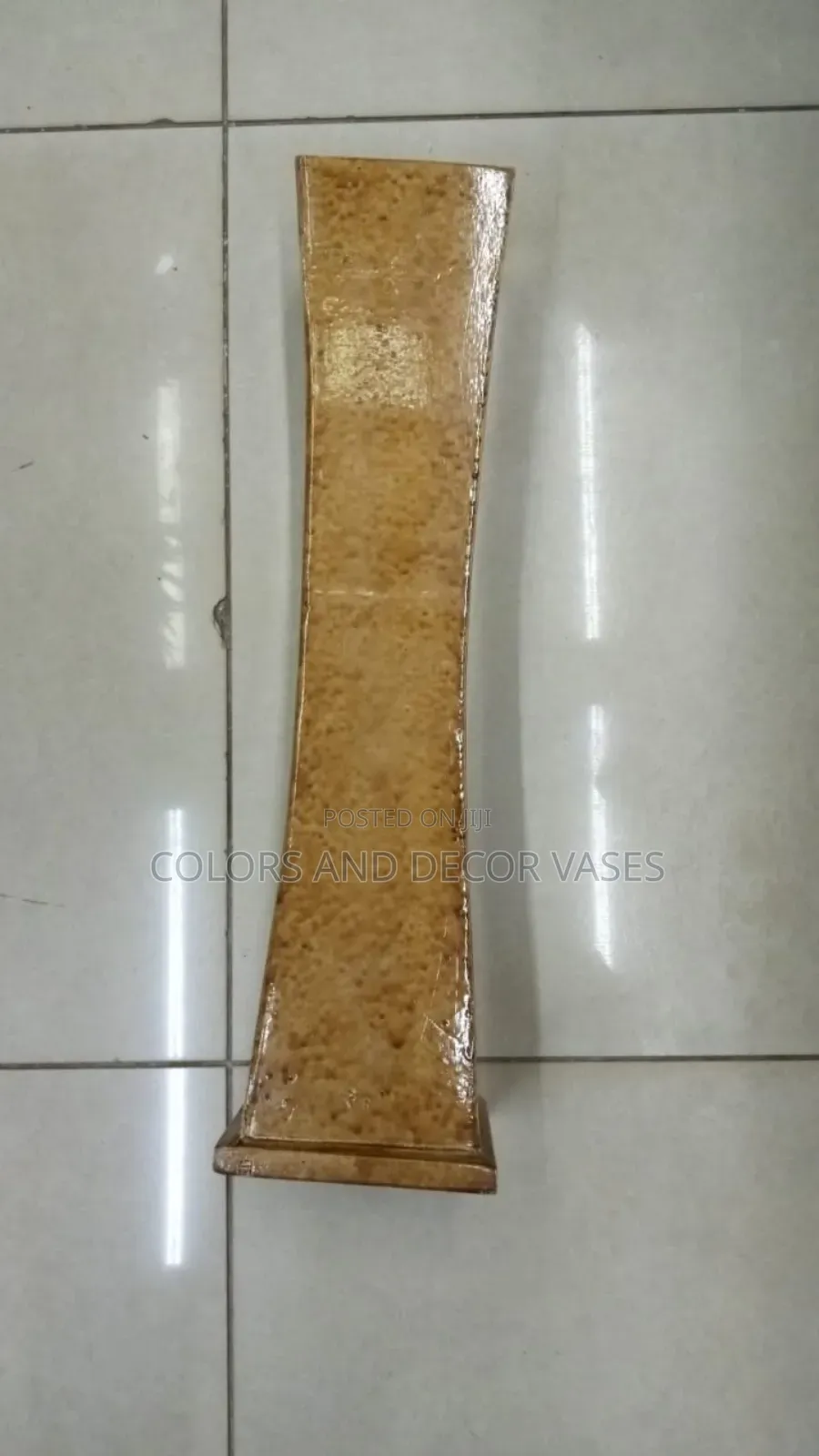 Brown Wooden Vase 60cm Long in Stock