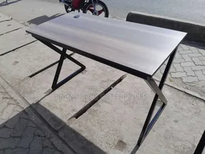 American Walnut Metallic Stand Table
