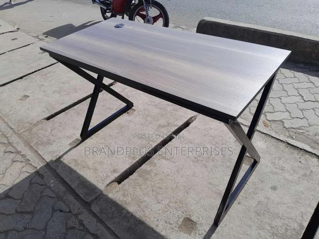 American Walnut Metallic Stand Table