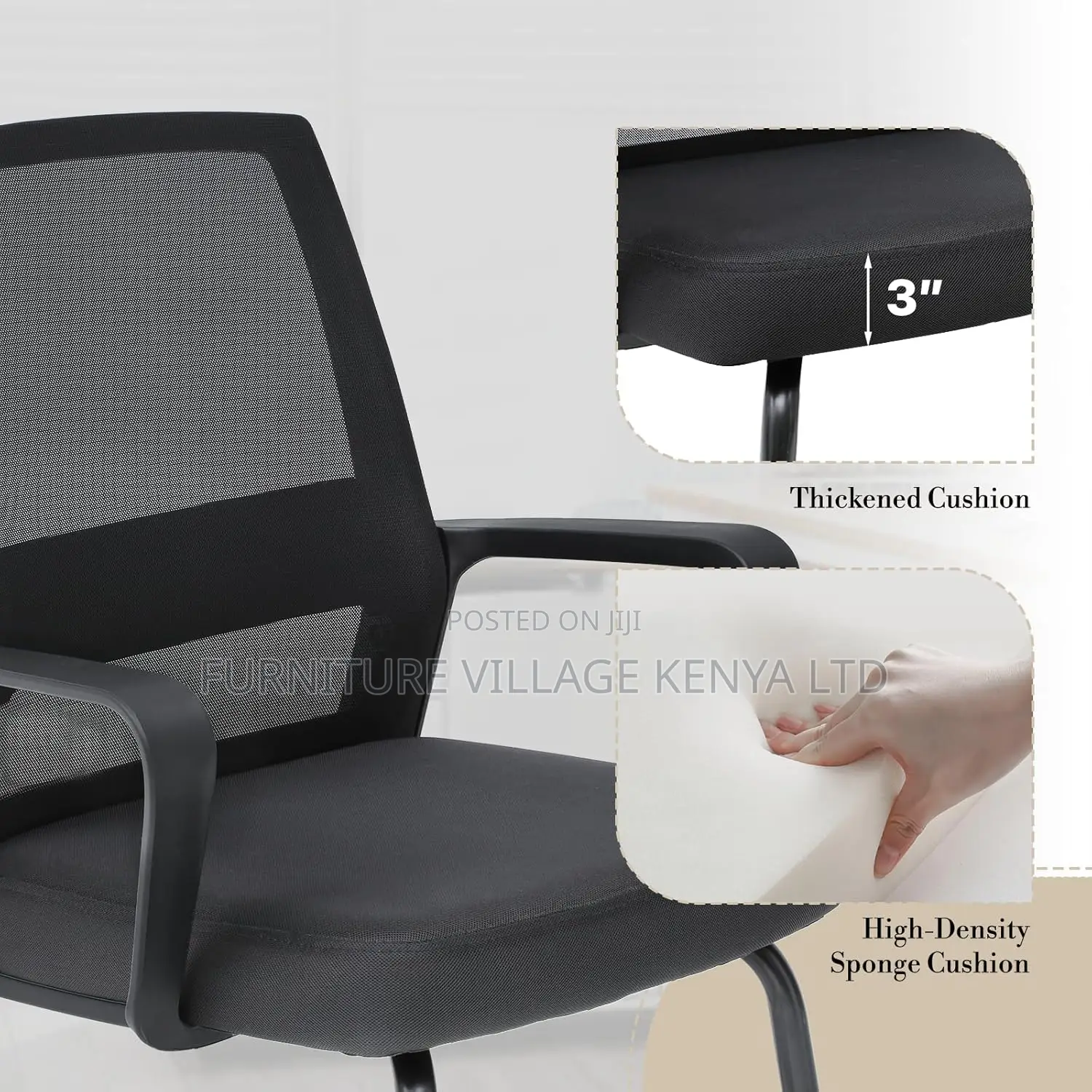 Guest Side Chair With Upholstered Seat Lumbar Support