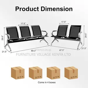Office Benches; 3-Seater Non-Padded Reception Bench