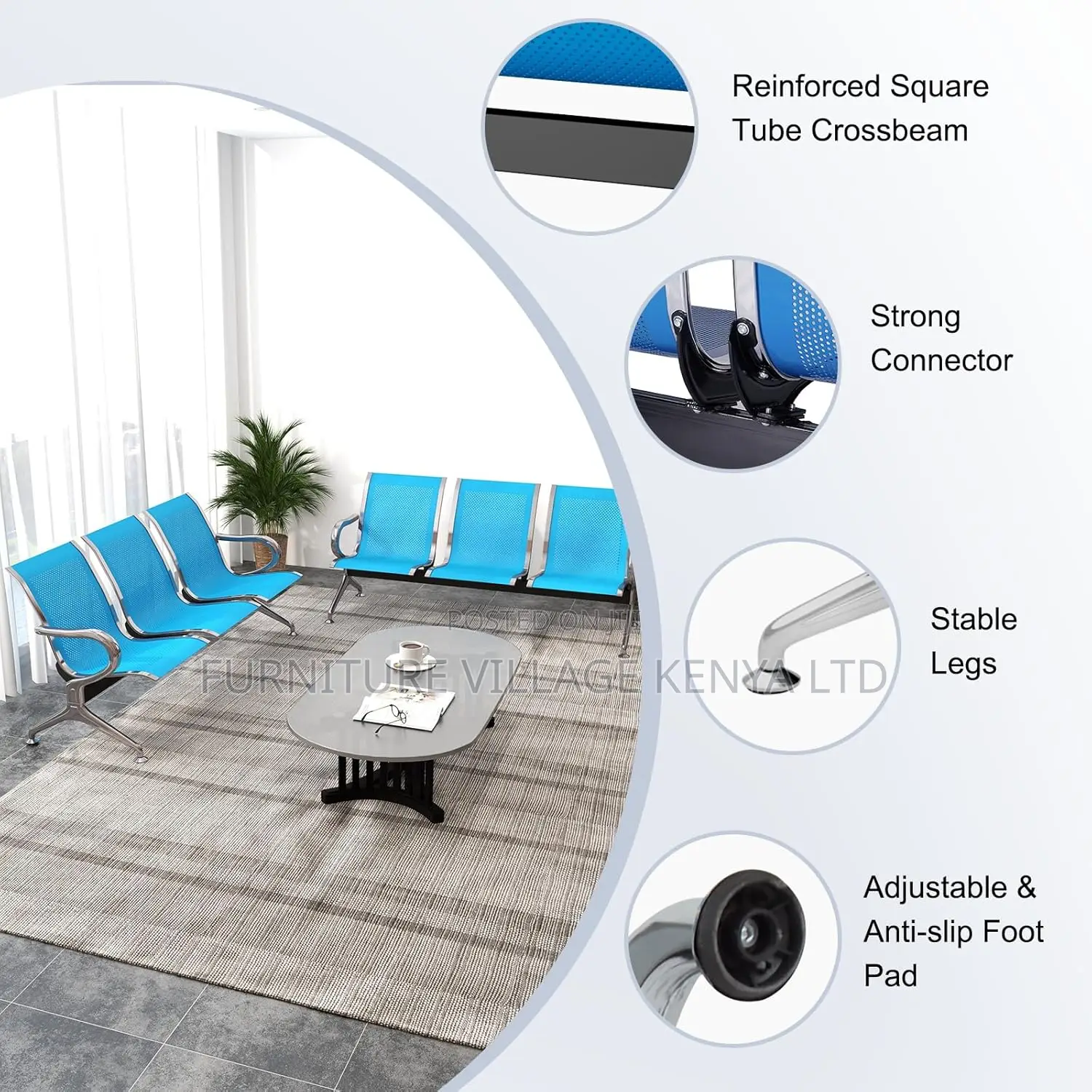 3 -Seat Reception Area Furniture