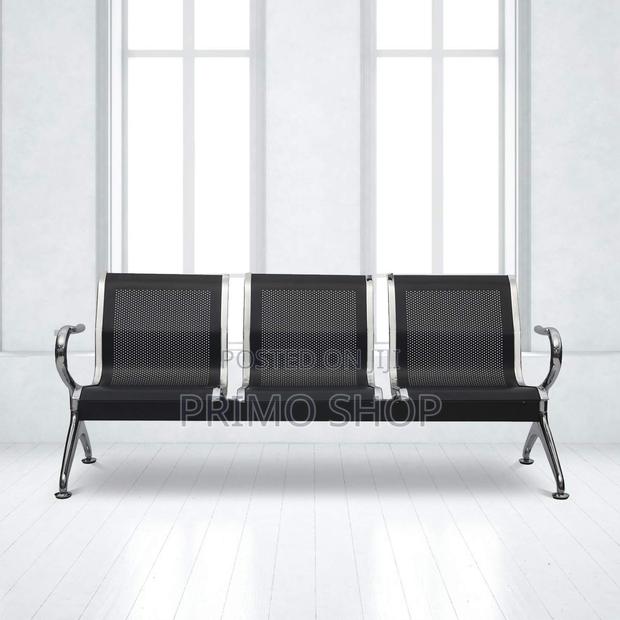 Black Airport Office Reception Waiting Area Bench