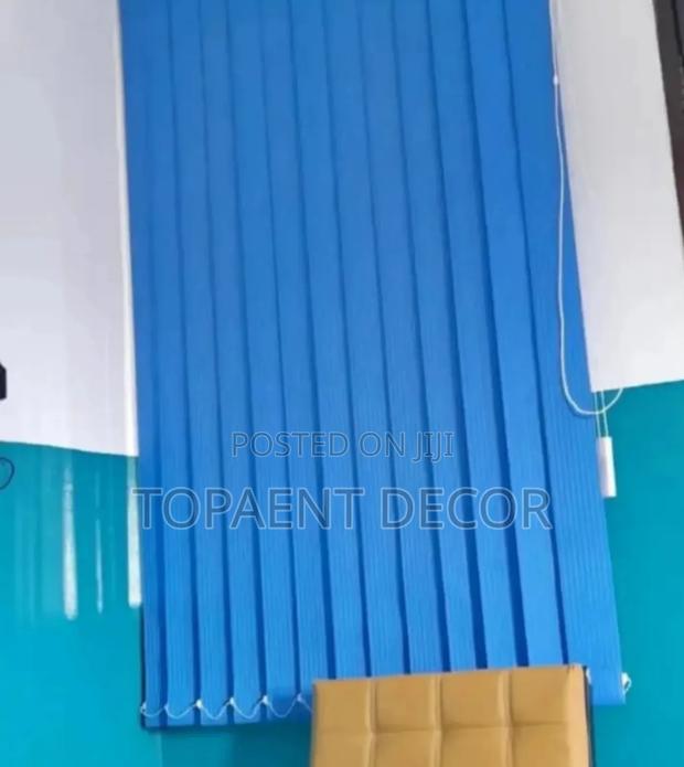 Sky Blue Vertical School Office Window Blinds - main view