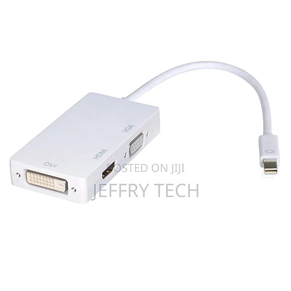 3-in-1 Mini Displayport Adapter: HDMI, VGA, DVI, Thunderbol