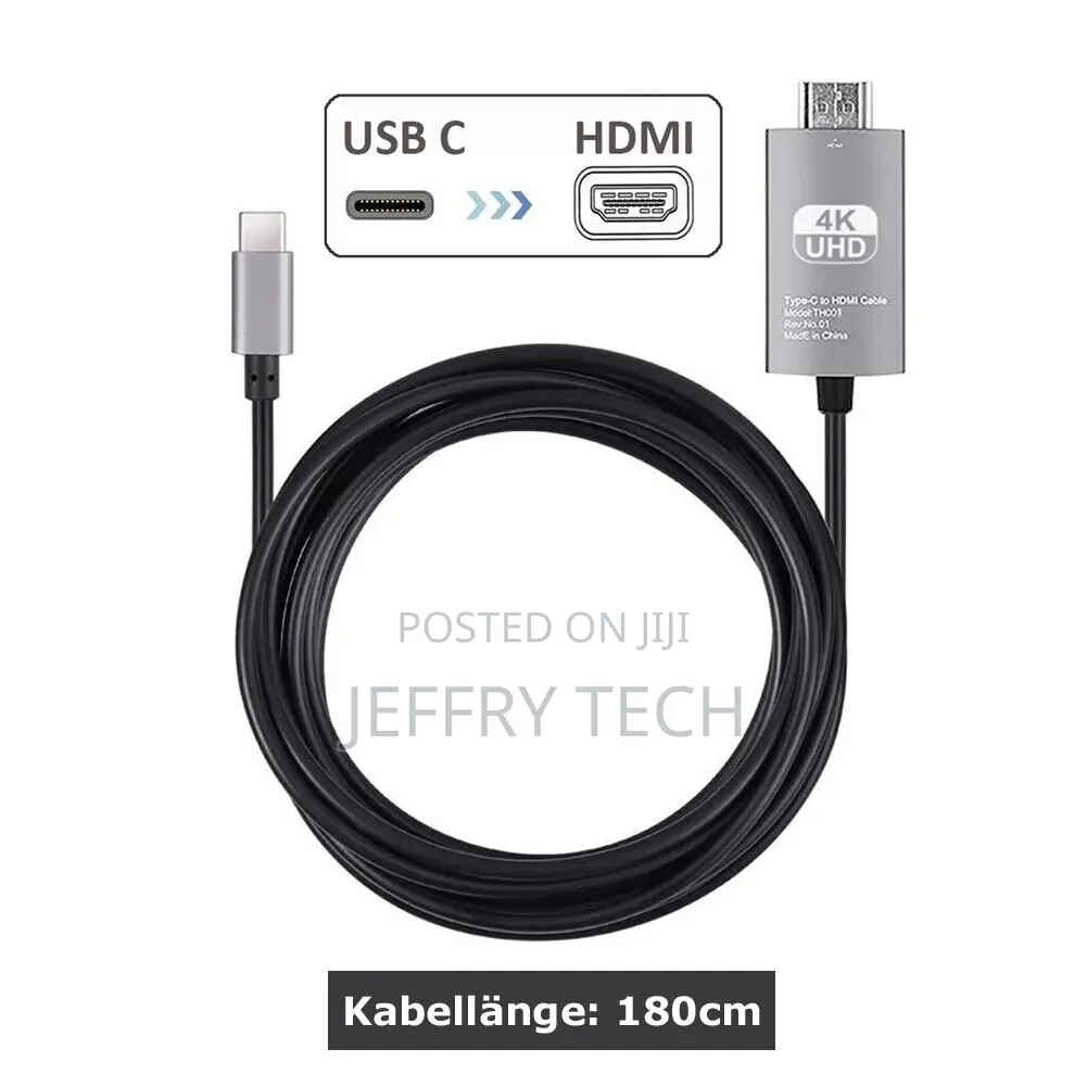 USB-C to HDMI 1.8m Cable Adapter, HDTV Projector Monitor