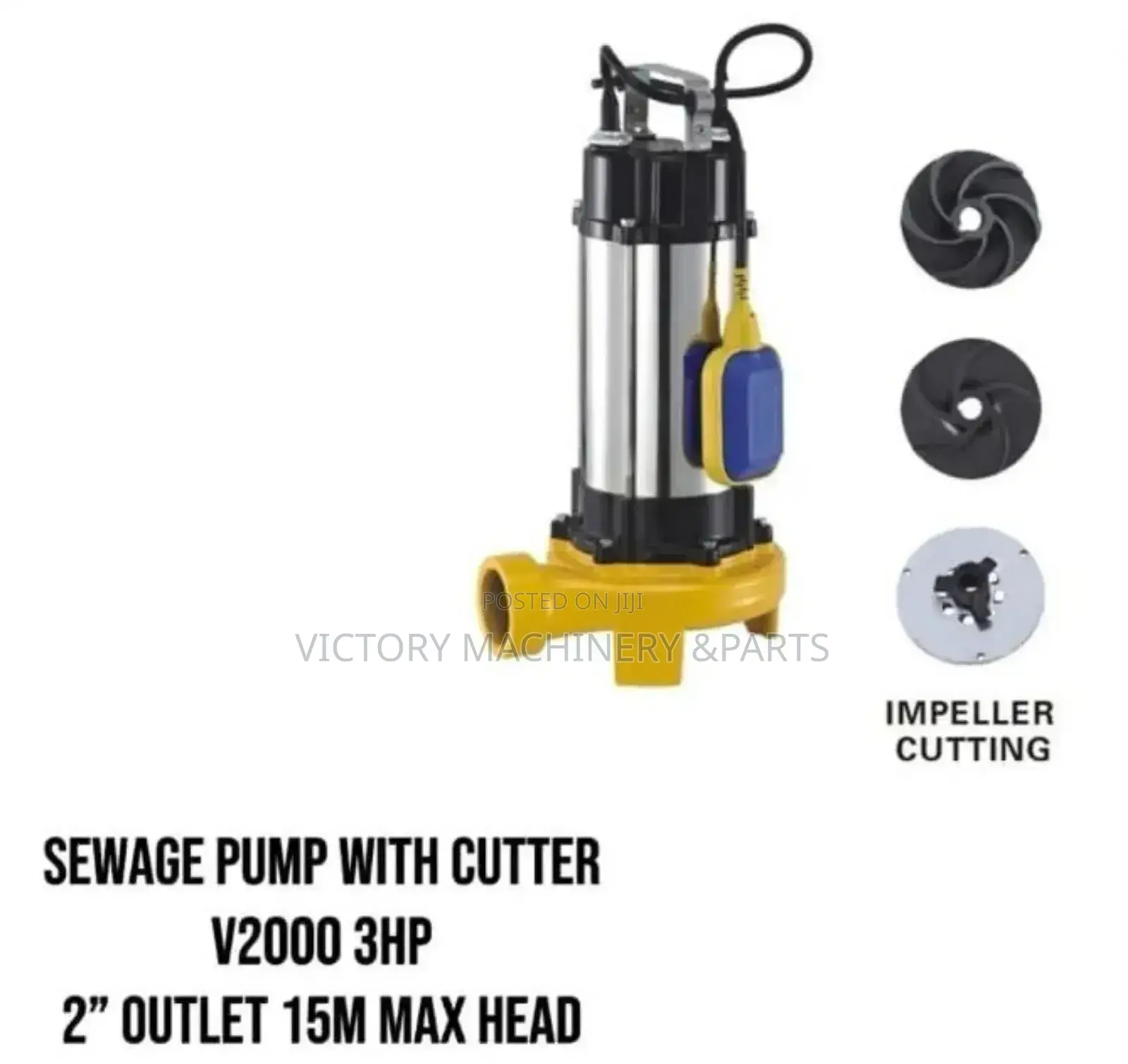 Sewage Pump With Cutter 3hp 2inch Outlet 15m Max Head
