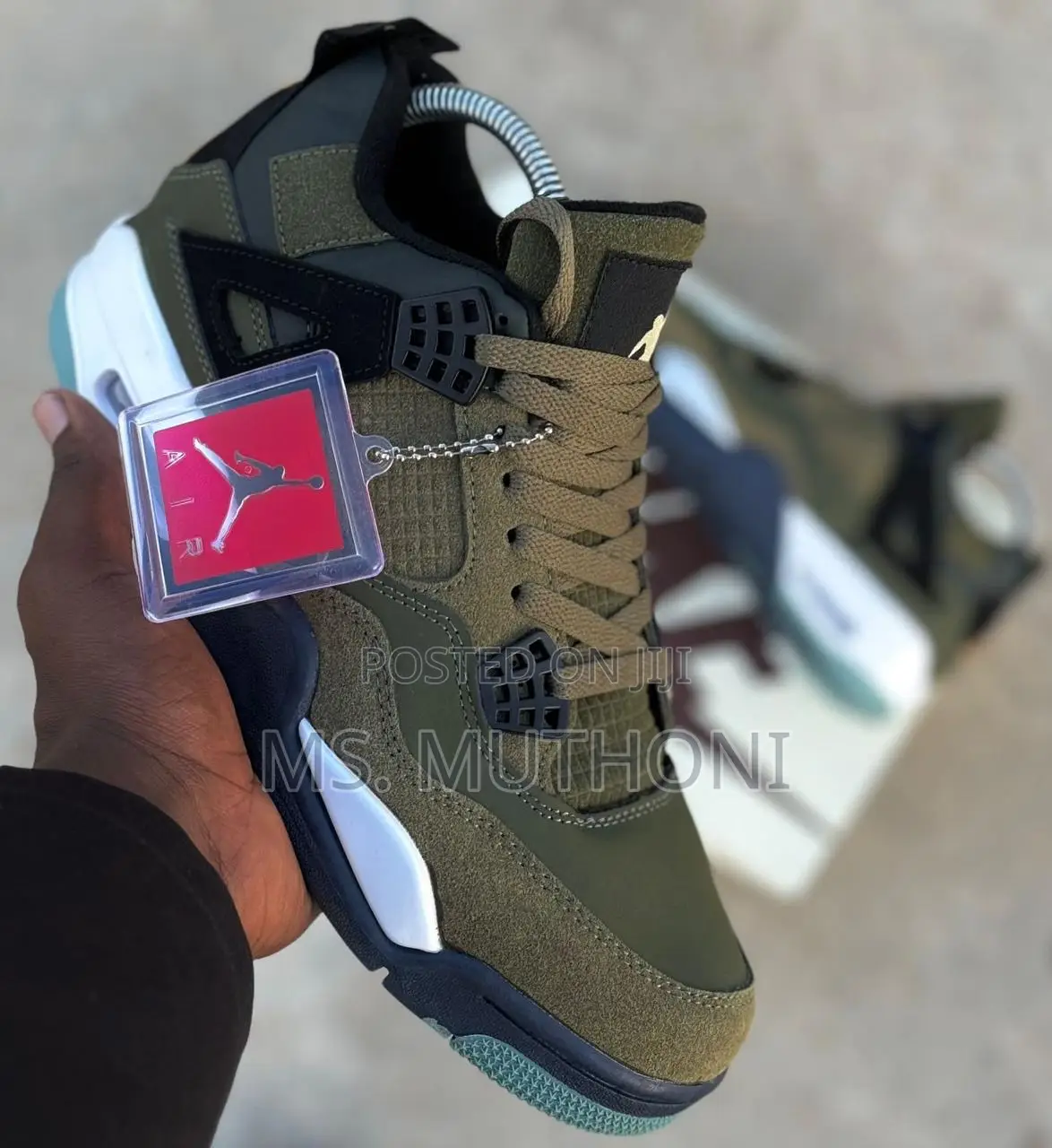 High Quality Jordan 4 Olive / Black Cat / Grey